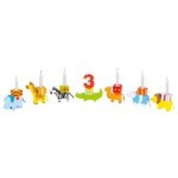 Geburtstagstierparade Safari mit Zahlen 1-10 Set aus Holz 17-teilig