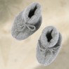 Baby-Schühchen mit Bändel aus Schurwoll-Fleece kbT