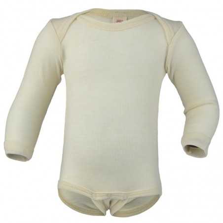 Baby-Body aus Merino-Wolle-Feinripp kbT, maschinenwaschbar